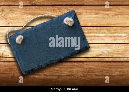 Étiquette sur le dos en bois Banque D'Images