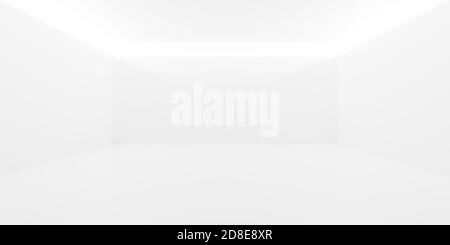 Vide, abstrait, moderne murs blancs salle avec lumière indirekt de l'ouverture dans le plafond - galerie, produit ou modèle intérieur moderne, 3D illustrati Banque D'Images