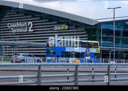 Bus de Dublin à l'aérogare 2 de l'aéroport de Dublin ou de l'aéroport international de Dublin, Irlande, Europe Banque D'Images