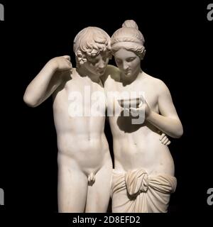 Milan, ITALIE - juin 2020. Le chef-d'œuvre de Bertel Thorvaldsen, Cupid et psyché (Amore e Psiche, 1861), symbole de l'amour éternel. Banque D'Images