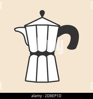 Icône de cafetière, motif noir plat, vectoriel Illustration de Vecteur