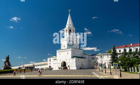 Kazan, Russie - juin 2020 : tour Spasskaya du Kremlin de Kazan Banque D'Images