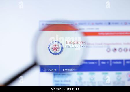 New York, Etats-Unis - 29 septembre 2020 : epfindia.gov.in site Internet de la société avec logo en gros plan, Editorial Banque D'Images