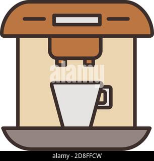 café-restaurant make machine appareil remplir style icône illustration vectorielle conception Illustration de Vecteur