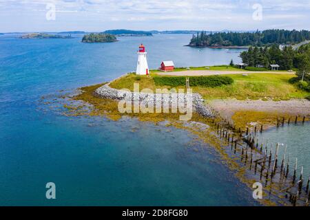 Mulholland point Light, Welshpool, Nouveau-Brunswick, Canada Banque D'Images