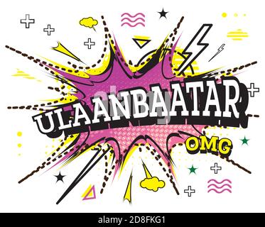 Ulaanbaatar Comic Text in Pop Art style isolé sur fond blanc. Illustration vectorielle. Illustration de Vecteur