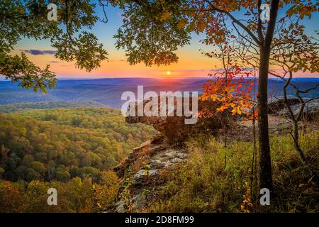 Terrain de jeux de White Rock Mountain dans la forêt nationale d'Ozark en Arkansas. Banque D'Images