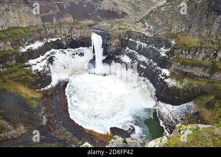Palouse Falls en hiver, Washington-États-Unis Banque D'Images