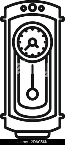 Icône d'horloge pendule, style de contour Illustration de Vecteur