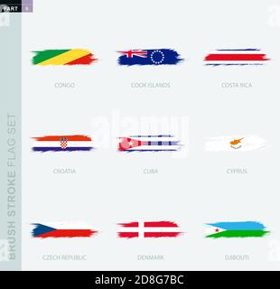 Ensemble d'indicateurs abstraits de contour de forme grunge, neuf indicateurs différents. Ensemble d'indicateurs vectoriels, partie 6 Illustration de Vecteur