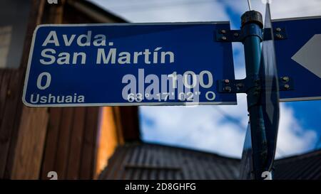 --FILE--la vue sur la rue de la ville la plus méridionale du monde, connue sous le nom de "la fin du monde", Ushuaia, Argentine, 16 février 2016. Banque D'Images