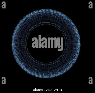 Résumé un pneu de voiture virtuel. Élément HUD Banque D'Images