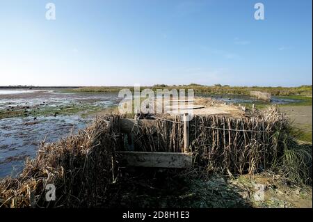 Pila (RO), Delta du fleuve po, Italie, une station pour les chasseurs de canard de fot Banque D'Images