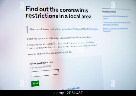 Site Web du gouvernement pour trouver des conseils sur le coronavirus