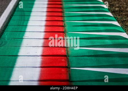 Illustration trottoir, vibreur, pendant la Formule 1 Emirates Gran Premio dell'emilia Romagna 2020, Emilia Romagna Grand Prix, du 31 octobre au 1er novembre 2020 sur l'Autodromo Internazionale Enzo e Dino Ferrari, à Imola, Italie - photo Antonin Vincent / DPPI crédit: LM/DPPI/Antonin Vincent/Alay Live News Banque D'Images