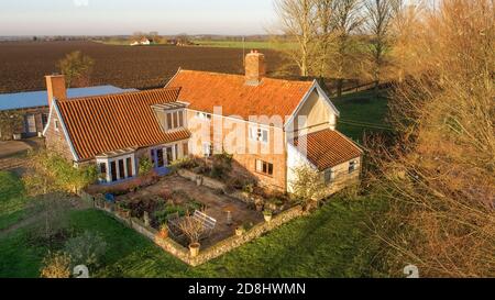 Photographies aériennes de la ferme St James à St James, Suffolk Banque D'Images