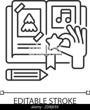 Icône linéaire du scrapbook Illustration de Vecteur