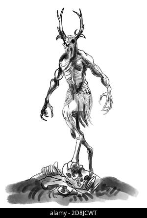 Illustration Wendigo Banque D'Images