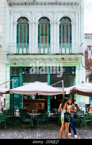 Cafétéria la Luz - café la Luz. Rue Bishop - Calle del Obispo. La Habana - la Havane, Cuba, Amérique latine et Caraïbes Banque D'Images