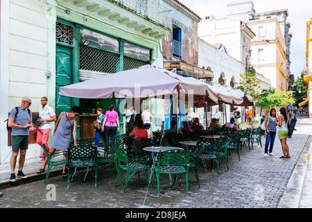 Cafétéria la Luz - café la Luz. Rue Bishop - Calle del Obispo. La Habana - la Havane, Cuba, Amérique latine et Caraïbes Banque D'Images