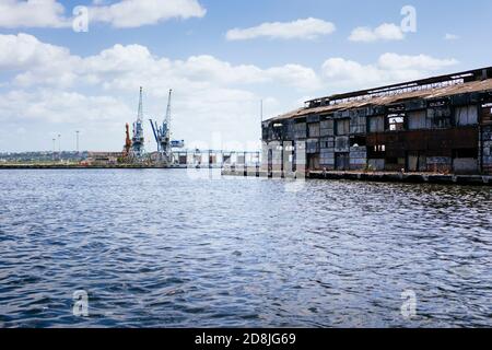 Installations portuaires. La Havane. Cuba, Amérique latine et Caraïbes Banque D'Images