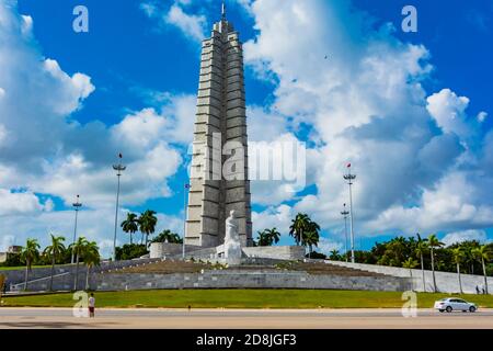 Monument en l'honneur de José Martí, le héros national de Cuba.Plaza de la Revolución (jusqu'en 1959, appelée Plaza Cívica) étant le lieu de plusieurs des principaux c Banque D'Images