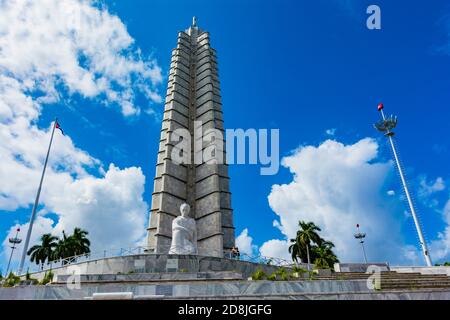 Monument en l'honneur de José Martí, le héros national de Cuba.Plaza de la Revolución (jusqu'en 1959, appelée Plaza Cívica) étant le lieu de plusieurs des principaux c Banque D'Images