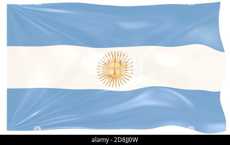 illustration 3d d'un drapeau de l'Argentine Banque D'Images