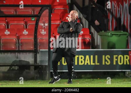 Paul Scholes, directeur de Salford City, réagit Banque D'Images