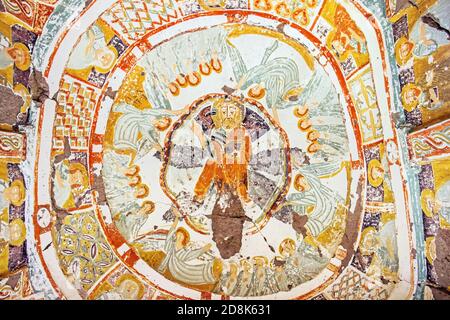 Peinture de grottes dans l'église d'Agacalti à la vallée d'Ihlara en Cappadoce Banque D'Images