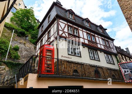 Cochem. Belle ville historique sur la romantique Moselle, la Moselle. Vue sur la ville, maison à colombages, maisons. Rhénanie-Palatinat, Allemagne, Banque D'Images