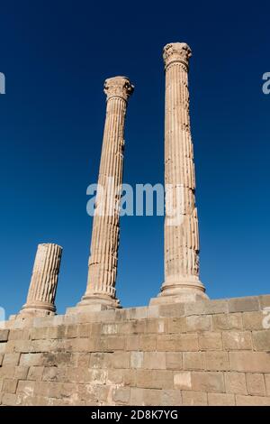 Timgad, Batna/Algérie - 10/11/2020: Les ruines de l'ancienne ville de Timgad (Thamugas) , construisent autour de 100 av. J.-C. dans la région d'Aures. Banque D'Images