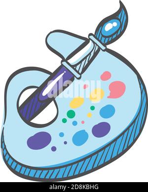 Icône de palette de peinture d'artiste dans la mise en plan couleur. Illustration de Vecteur