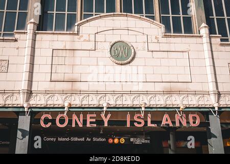 Panneau Coney Island, Brooklyn, New York Banque D'Images