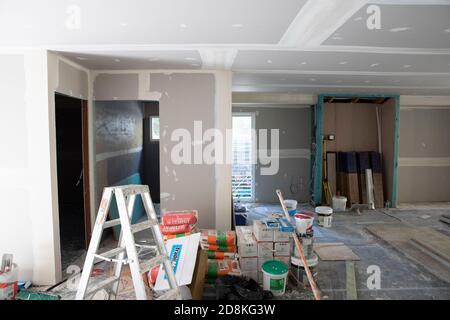 Maison australienne et modernisation de la maison et de la chambre familiale, Sydney, Australie travaux de construction Banque D'Images