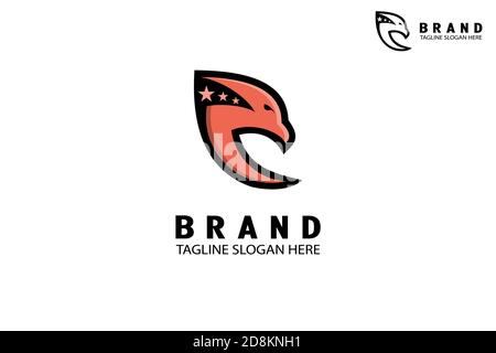 Logo Eagle lettre R, design moderne et élégant. Illustration de Vecteur