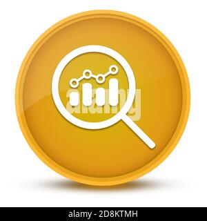 Consultez les analyses financières ou les analyses de métriques de luxe jaune brillant rond illustration du résumé du bouton Banque D'Images