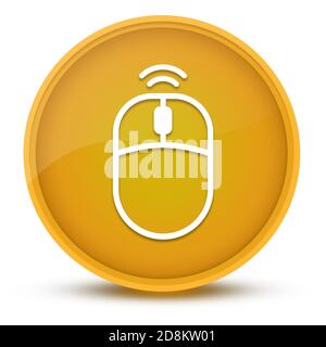 Souris sans fil luxueux bouton rond jaune brillant illustration abstraite Banque D'Images