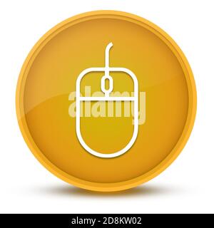 Souris luxueuse illustration de bouton rond jaune brillant Banque D'Images