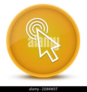 Curseur cliquez sur l'illustration abstraite du bouton rond jaune brillant luxueux Banque D'Images