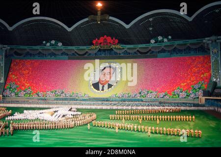 Arirang Mass Games 2002, Pyongyang, Corée du Nord Banque D'Images