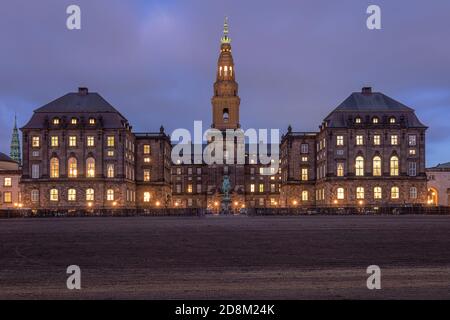 Palais Christiansborg à Copenhague, maison du Parlement danois Banque D'Images