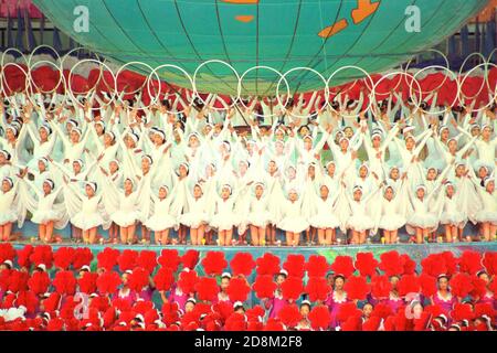 Arirang Mass Games 2002, Pyongyang, Corée du Nord Banque D'Images