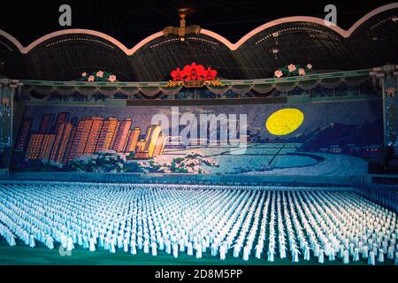 Arirang Mass Games 2002, Pyongyang, Corée du Nord Banque D'Images