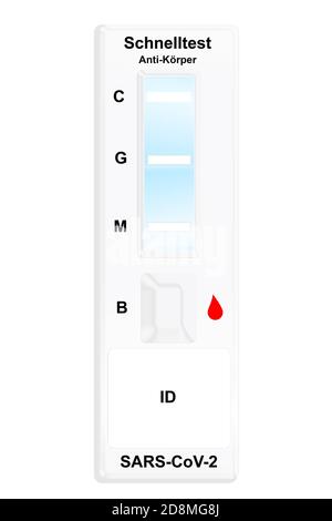 Covid 19 Antkörper Schnellest isoliert auf weiß Banque D'Images