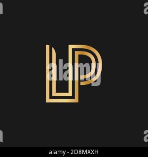 Lettres majuscules p et O. Motif à reliure plate dans une teinte dorée pour un logo, une marque ou un logo. Illustration vectorielle Illustration de Vecteur