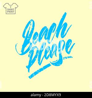 Headline Beach s'il vous plaît. Style vintage. Cursif. Illustration vectorielle. Illustration de Vecteur