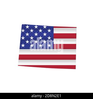 Carte de drapeau d'état du Colorado des États-Unis isolée sur blanc. Illustration. Banque D'Images