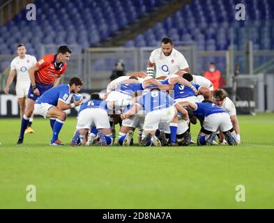 Rome, Italie. 31 octobre 2020. Scrum Italie pendant l'Italie contre l'Angleterre, Rugby six Nations match à rome, Italie, octobre 31 2020 crédit: Independent photo Agency/Alamy Live News Banque D'Images