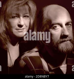 Portrait de Christine Mcvie et Mick Fleetwood de Fleetwood Mac vers 1995 à Londres, Royaume-Uni Banque D'Images